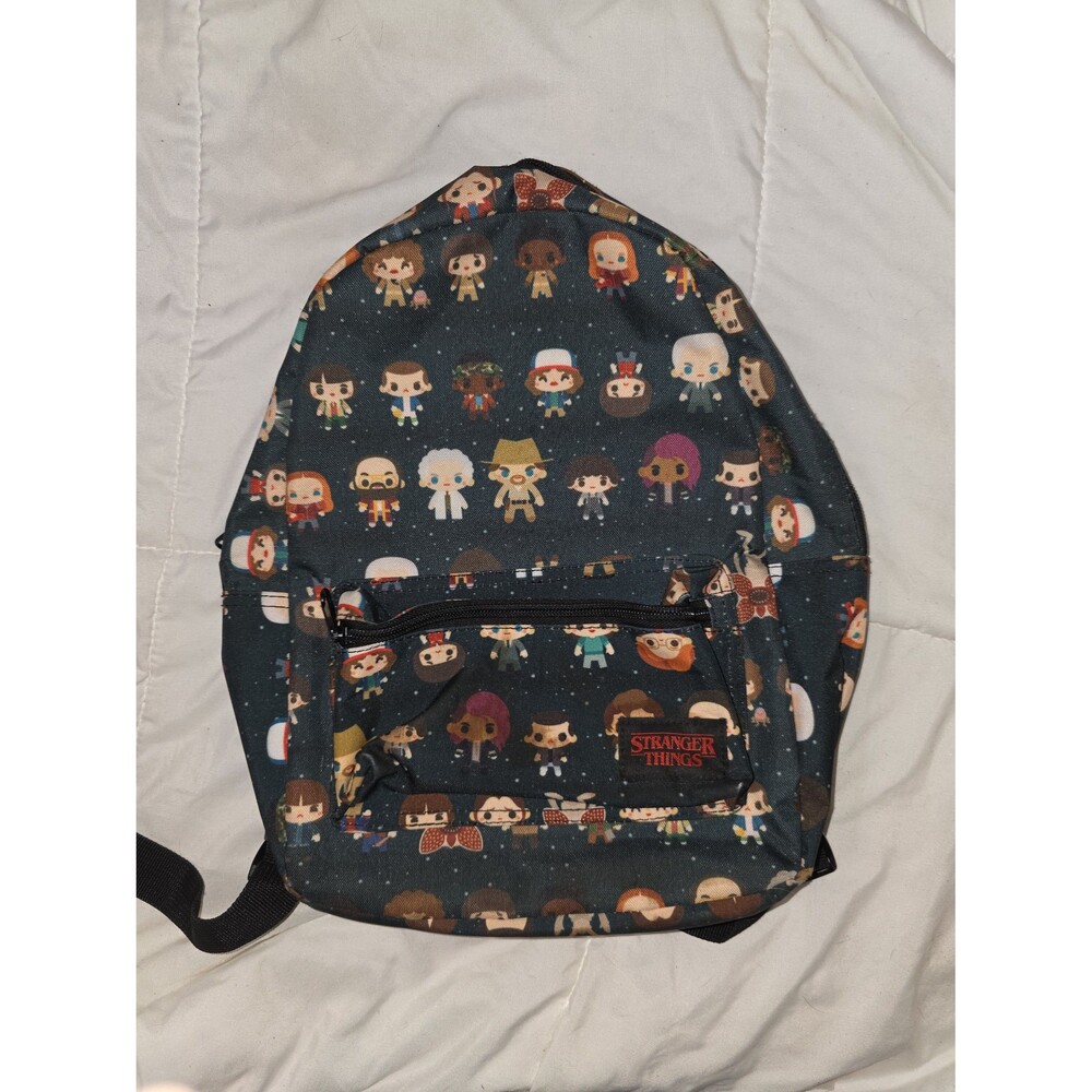 Like new stranger things chibi character print mini bookbag backpack purse bag!
